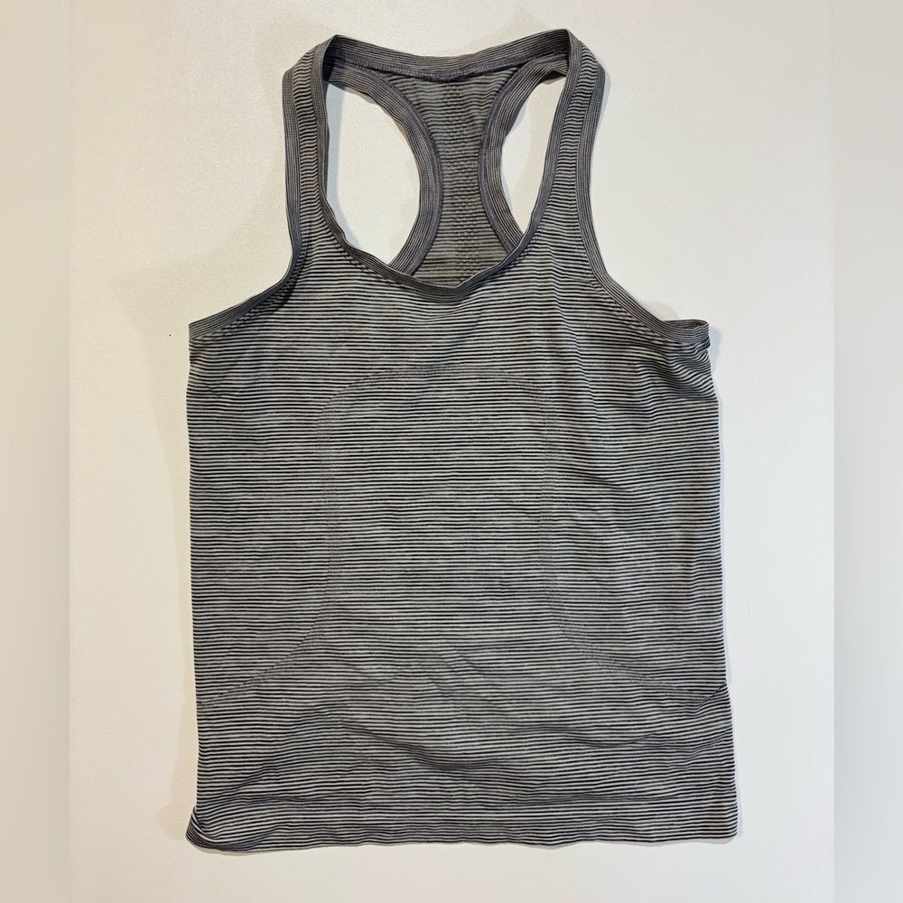 Lululemon Athletica Gray Striped Tank Top - 8